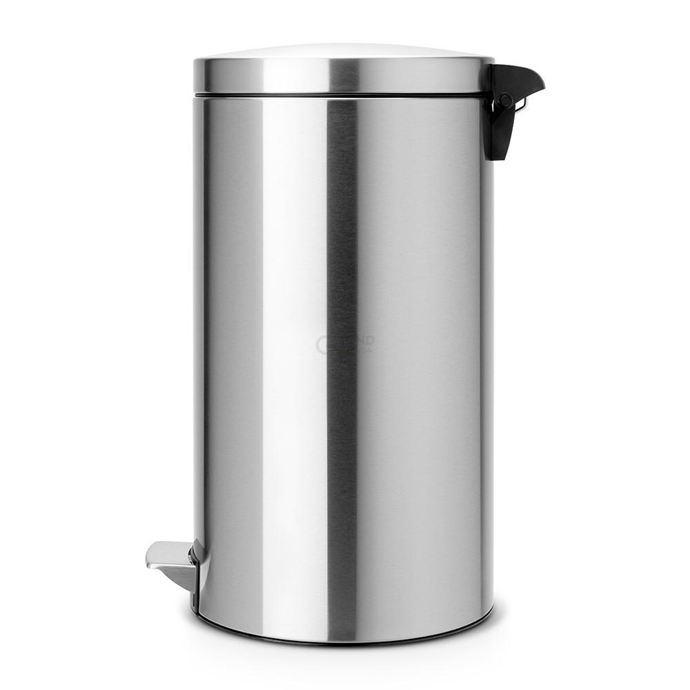 Brabantia Мусорный бак с педалью 45 л бесшумный матовая сталь с защитой от отпечатков пальцев Pedal Bin | https://grandposuda.com.ua