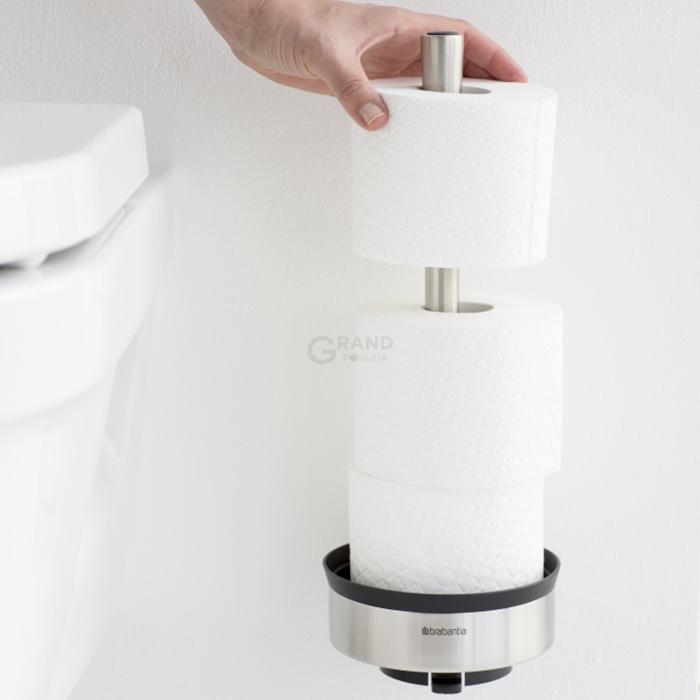 Brabantia Диспенсер для хранения туалетной бумаги (до 3х рулонов) матовый стальной Profile | https://grandposuda.com.ua