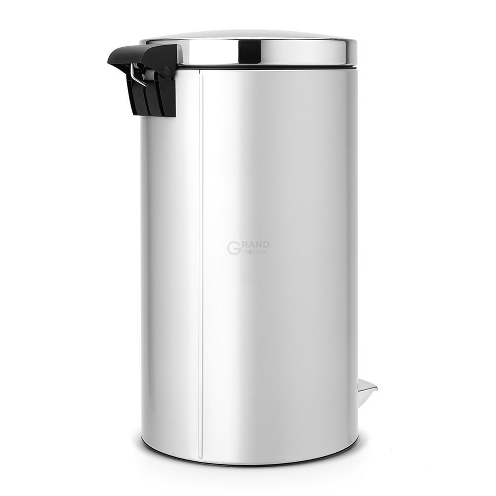 Brabantia Мусорный бак с педалью 45 л бесшумный серый металлик Pedal Bin | https://grandposuda.com.ua