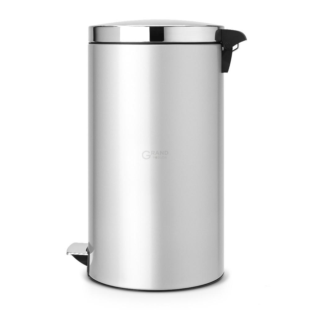 Brabantia Мусорный бак с педалью 45 л бесшумный серый металлик Pedal Bin | https://grandposuda.com.ua
