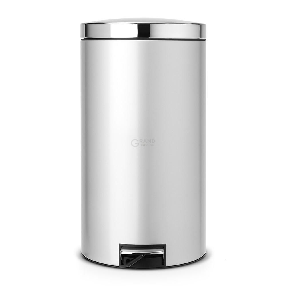 Brabantia Мусорный бак с педалью 45 л бесшумный серый металлик Pedal Bin | https://grandposuda.com.ua