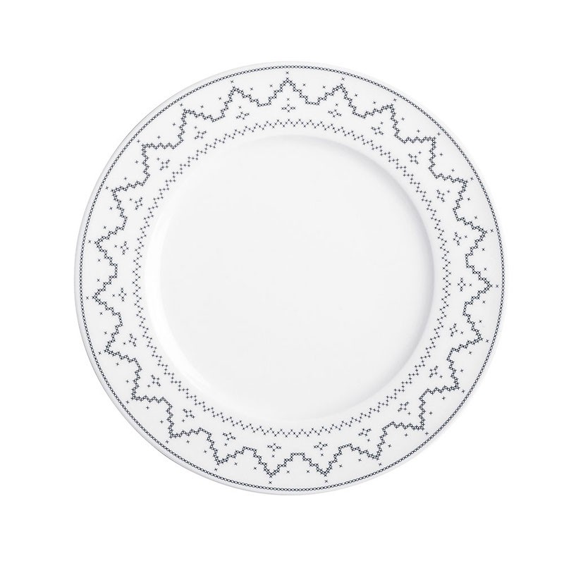Kahla Тарелка для завтрака 21 см, серая Cross Stitch | https://grandposuda.com.ua