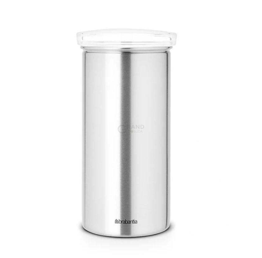 Brabantia Ємність для зберігання чаю / кави в чалдах матова сталь, прозора кришка | https://grandposuda.com.ua
