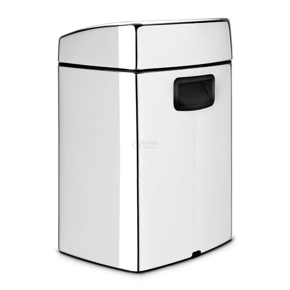 Brabantia Прямоугольный мусорный бак 10 л глянцевый стальной Touch Bin | https://grandposuda.com.ua