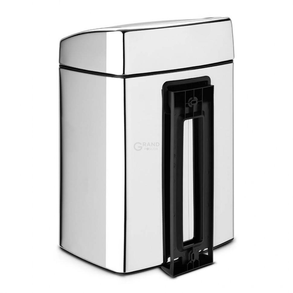 Brabantia Прямоугольный мусорный бак 10 л глянцевый стальной Touch Bin | https://grandposuda.com.ua