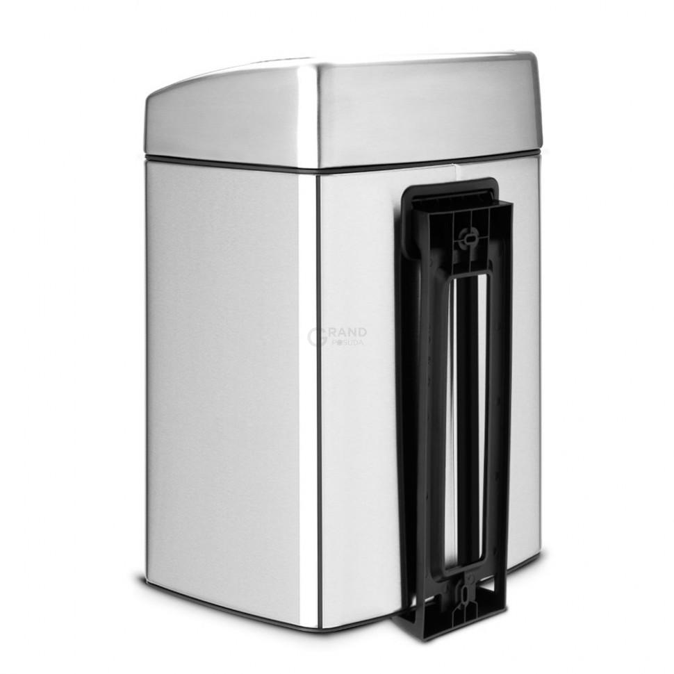 Brabantia Прямоугольный мусорный бак 10 л матовый стальной с защитой от отпечатков пальцев Touch Bin | https://grandposuda.com.ua