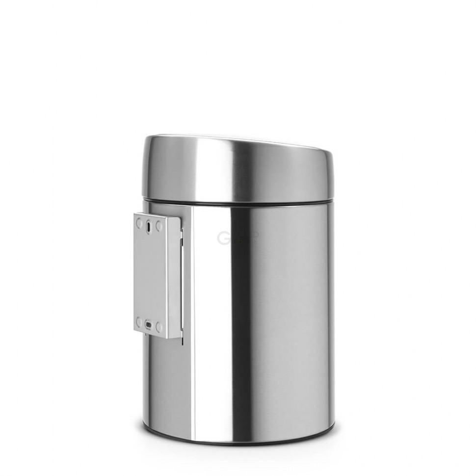 Brabantia Мусорный бак 5 л матовый стальной с защитой от отпечатков пальцев Slide Bin | https://grandposuda.com.ua
