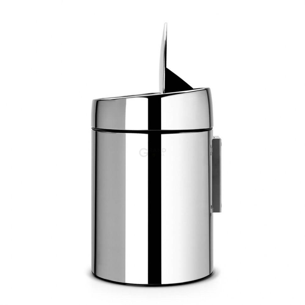 Brabantia Сміттєвий бак 5 л сталевий глянсовий Slide Bin | https://grandposuda.com.ua