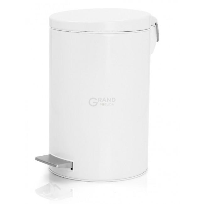 Brabantia Мусорный бак с педалью бесшумный белый 12 л Pedal Bin | https://grandposuda.com.ua