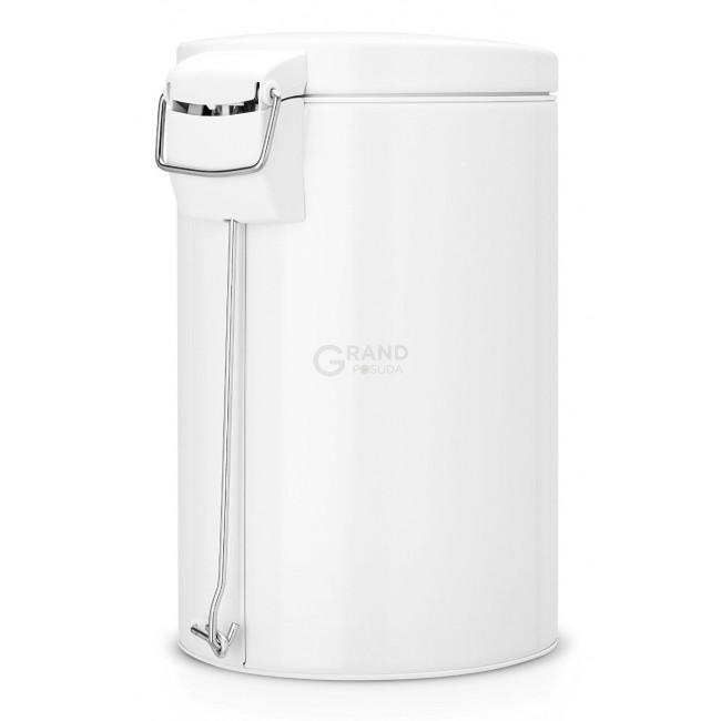 Brabantia Мусорный бак с педалью бесшумный белый 12 л Pedal Bin | https://grandposuda.com.ua