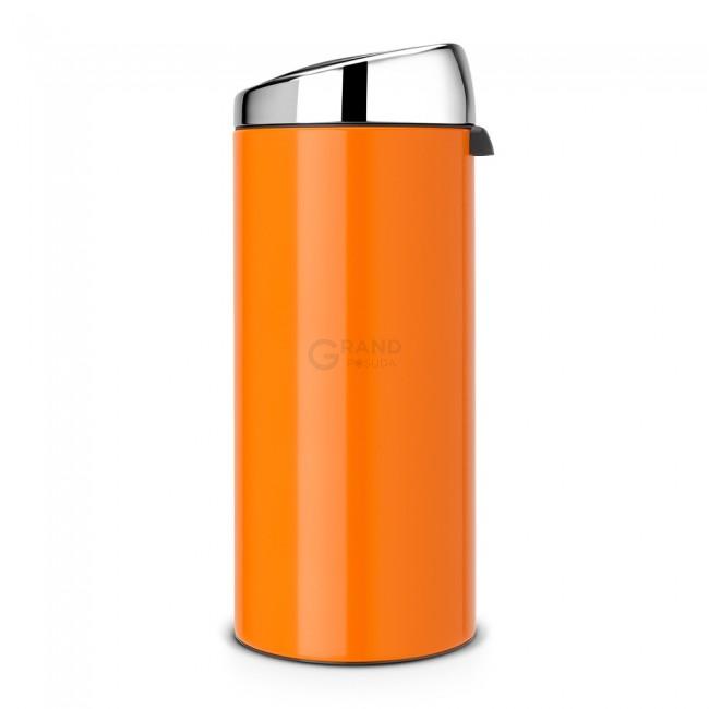 Brabantia Сміттєвий бак 30 л помаранчевий сталева кришка Touch Bin | https://grandposuda.com.ua