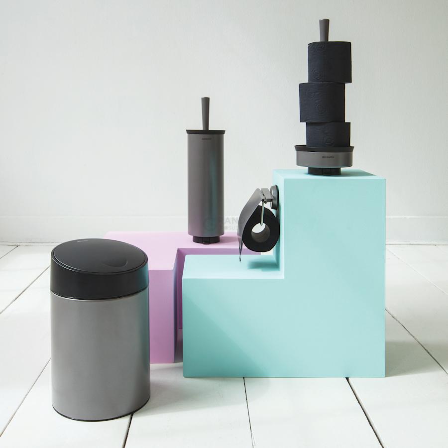 Brabantia Туалетный ершик с держателем платиновый Profile | https://grandposuda.com.ua