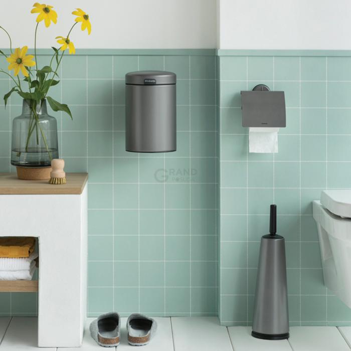 Brabantia Держатель для туалетной бумаги платиновый Profile | https://grandposuda.com.ua
