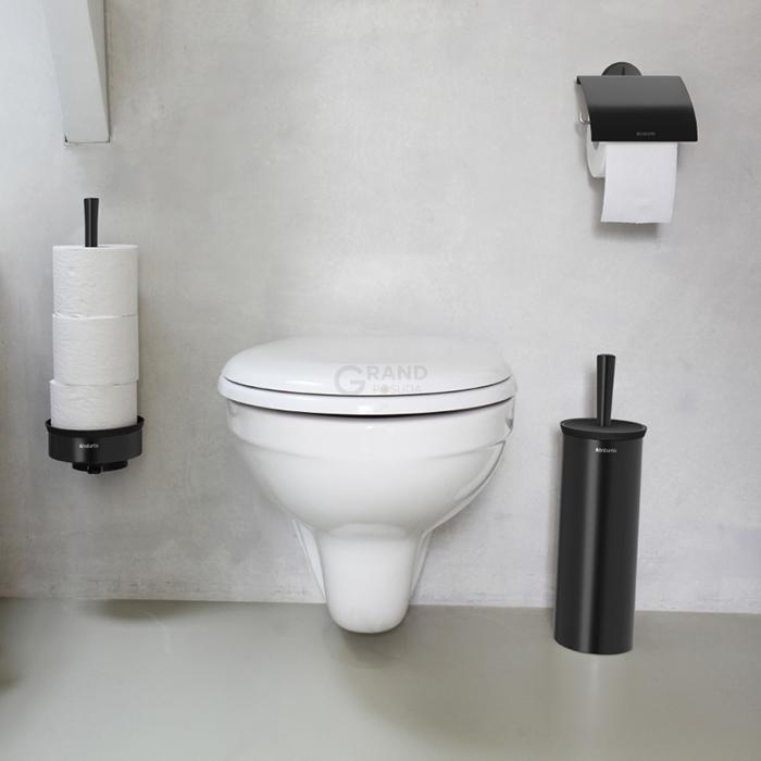 Brabantia Держатель для туалетной бумаги черный Profile | https://grandposuda.com.ua