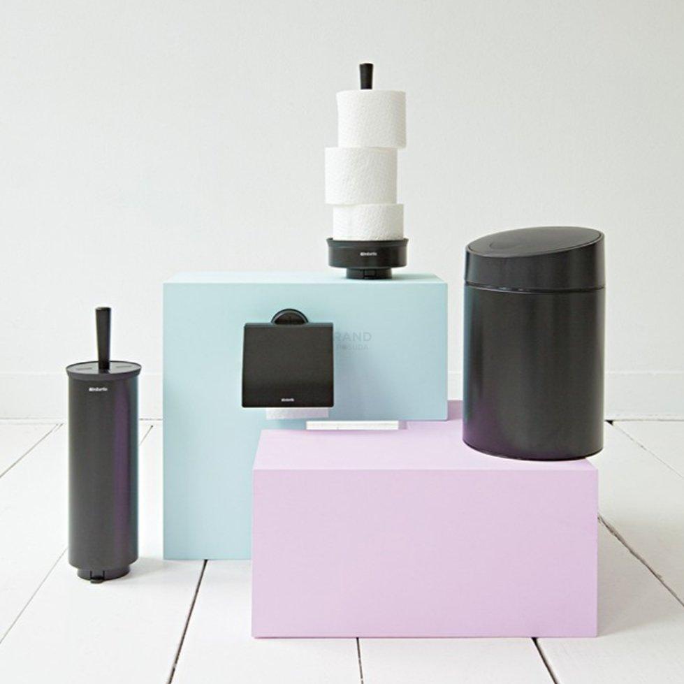 Brabantia Держатель для туалетной бумаги черный Profile | https://grandposuda.com.ua