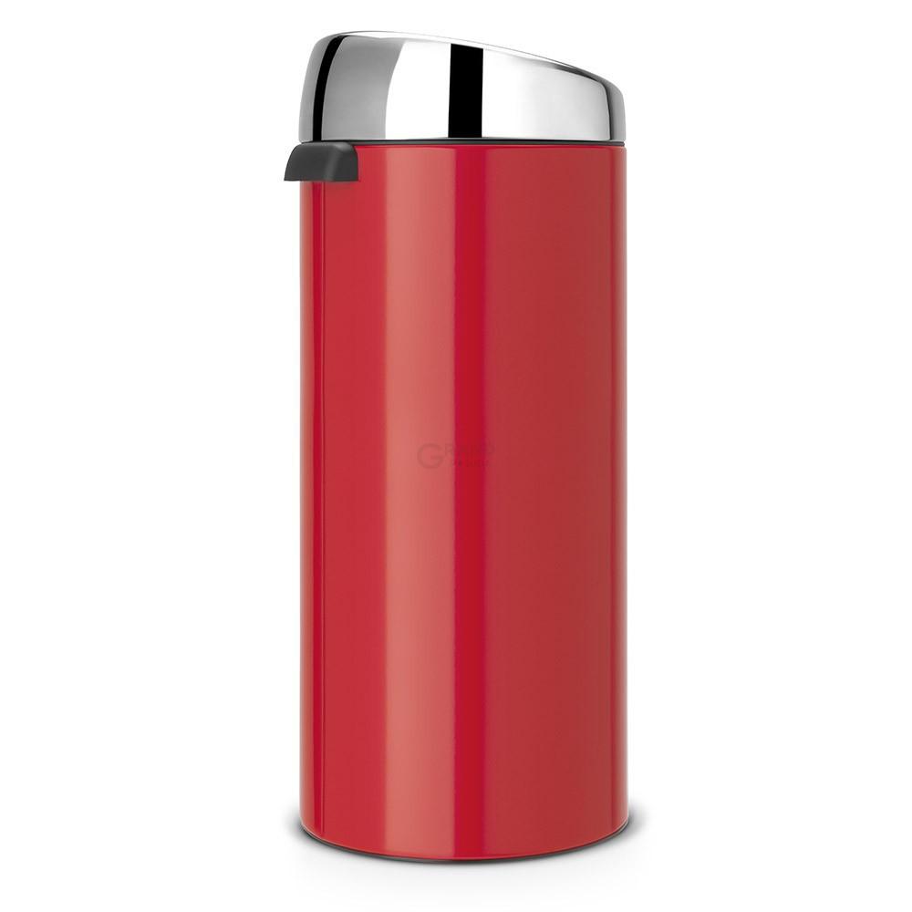 Brabantia Мусорный бак 30 л красный стальная крышка Touch Bin | https://grandposuda.com.ua