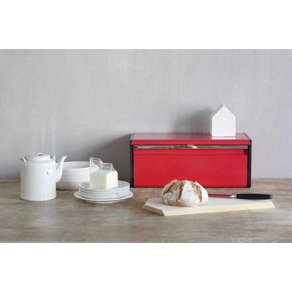 Brabantia Хлебница с поднимающейся крышкой 18,7х46,5х25 см красная | https://grandposuda.com.ua