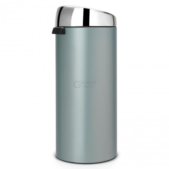 Brabantia Мусорный бак 30 л мятный металлик стальная крышка Touch Bin | https://grandposuda.com.ua