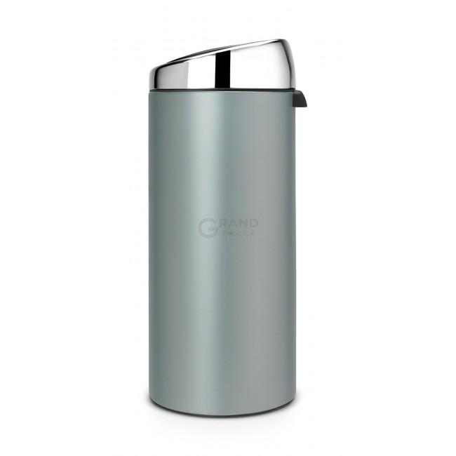 Brabantia Мусорный бак 30 л мятный металлик стальная крышка Touch Bin | https://grandposuda.com.ua