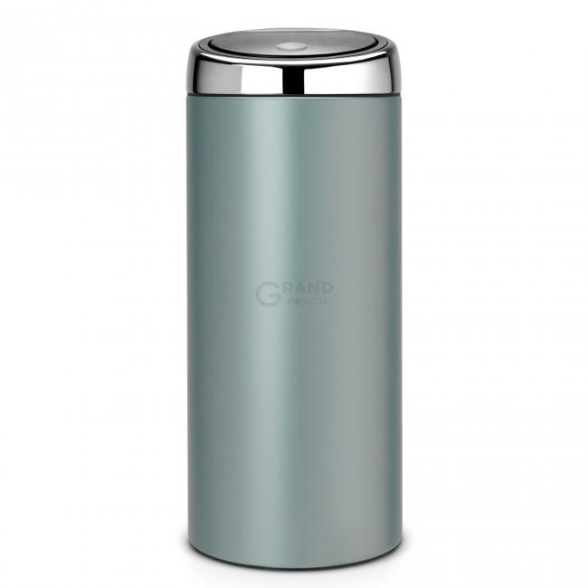 Brabantia Сміттєвий бак 30 л мятний металік сталева кришка Touch Bin | https://grandposuda.com.ua