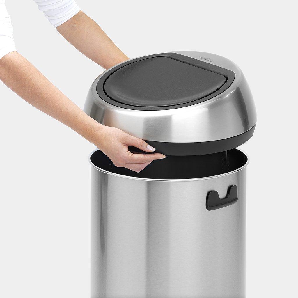 Brabantia Мусорный бак 60 л матовый стальной с защитой от отпечатков пальцев Touch Bin | https://grandposuda.com.ua