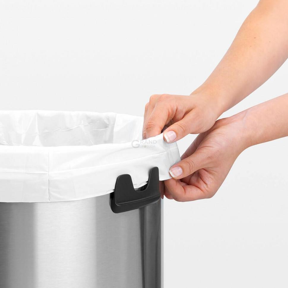 Brabantia Мусорный бак 60 л матовый стальной Push Bin | https://grandposuda.com.ua