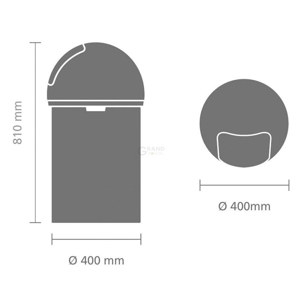 Brabantia Мусорный бак 60 л матовый стальной Push Bin | https://grandposuda.com.ua