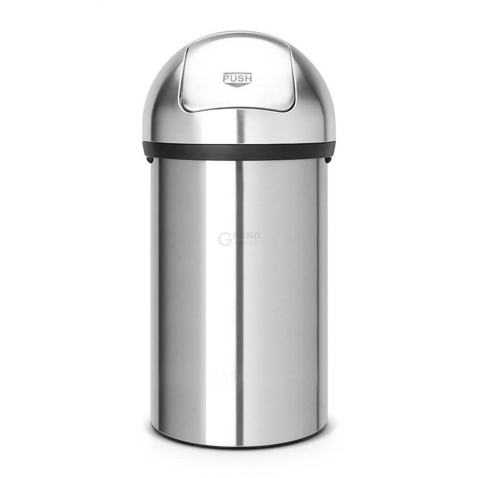 Brabantia Мусорный бак 60 л матовый стальной Push Bin | https://grandposuda.com.ua