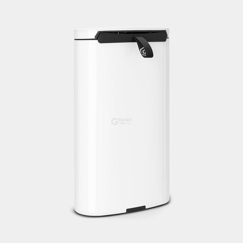 Brabantia Сміттєвий бак з педаллю 30 л безшумний білий Flatback + | https://grandposuda.com.ua