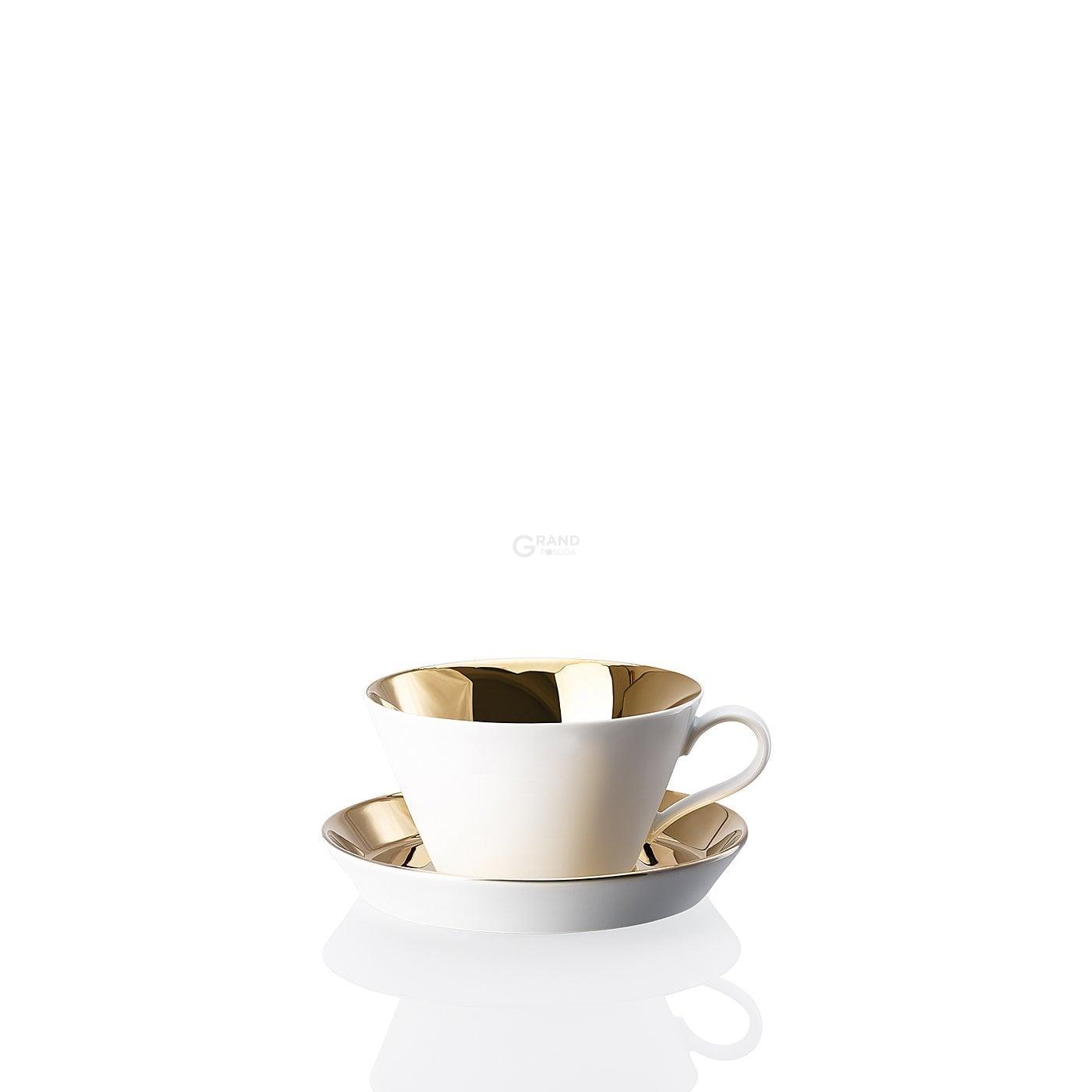 Arzberg Чашка для чая с блюдцем, 2 предмета, 350 мл, золотая Tric | https://grandposuda.com.ua