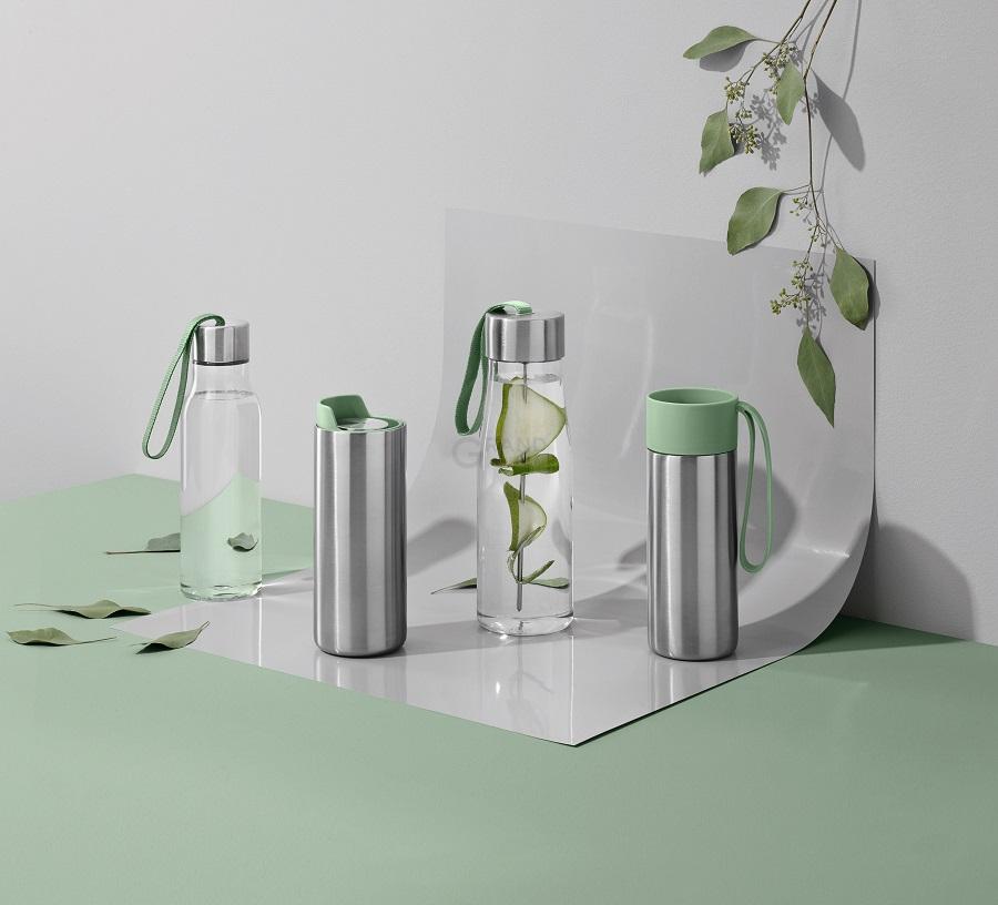 Eva Solo Пляшка 0,5 л прозора / евкаліптова Trinkflasche | https://grandposuda.com.ua