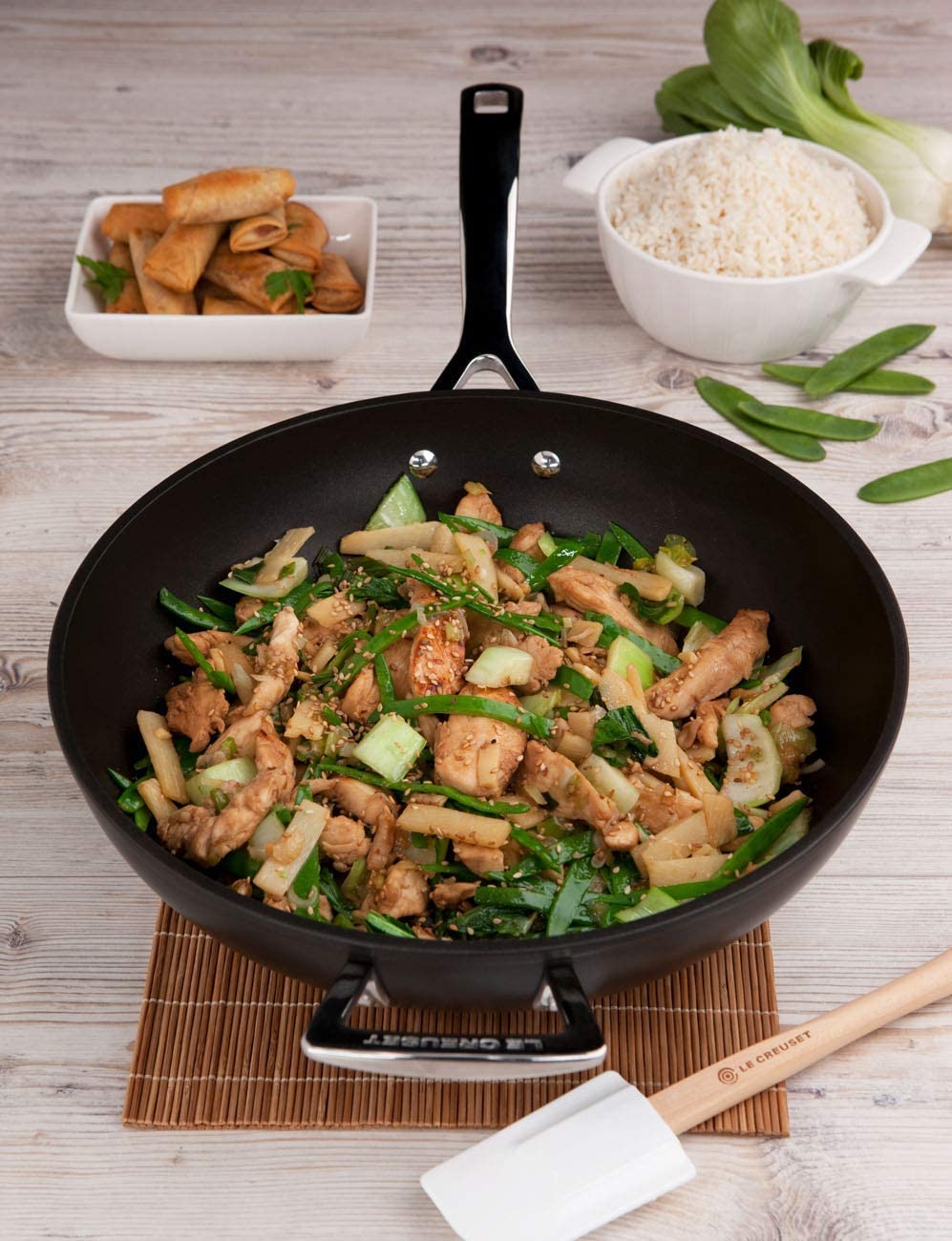 Le Creuset Сковорода вок 30 см Toughened Non-Stick | https://grandposuda.com.ua