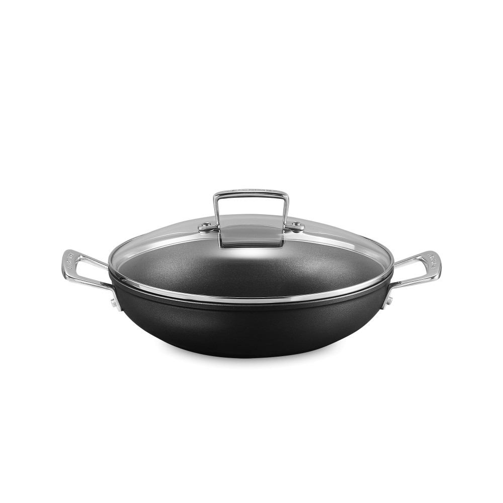 Le Creuset Кастрюля с стеклянной крышкой низкая 2,3 л черная | https://grandposuda.com.ua