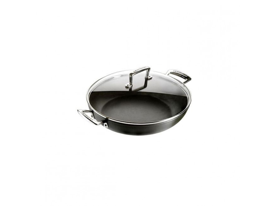 Le Creuset Кастрюля с стеклянной крышкой низкая 2,3 л черная | https://grandposuda.com.ua