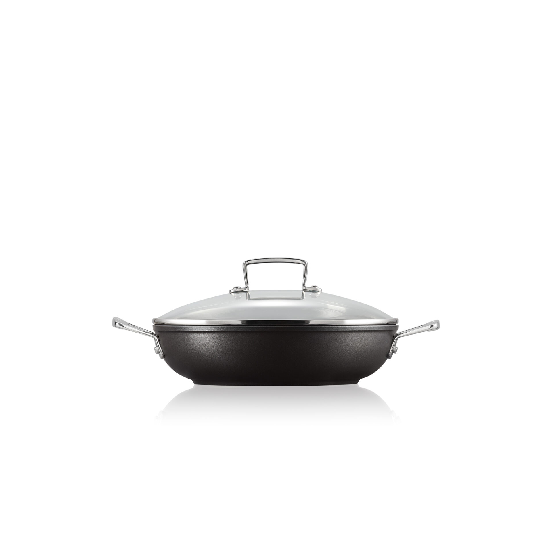 Le Creuset Каструля зі скляною кришкою низька 2,7 л чорна | https://grandposuda.com.ua
