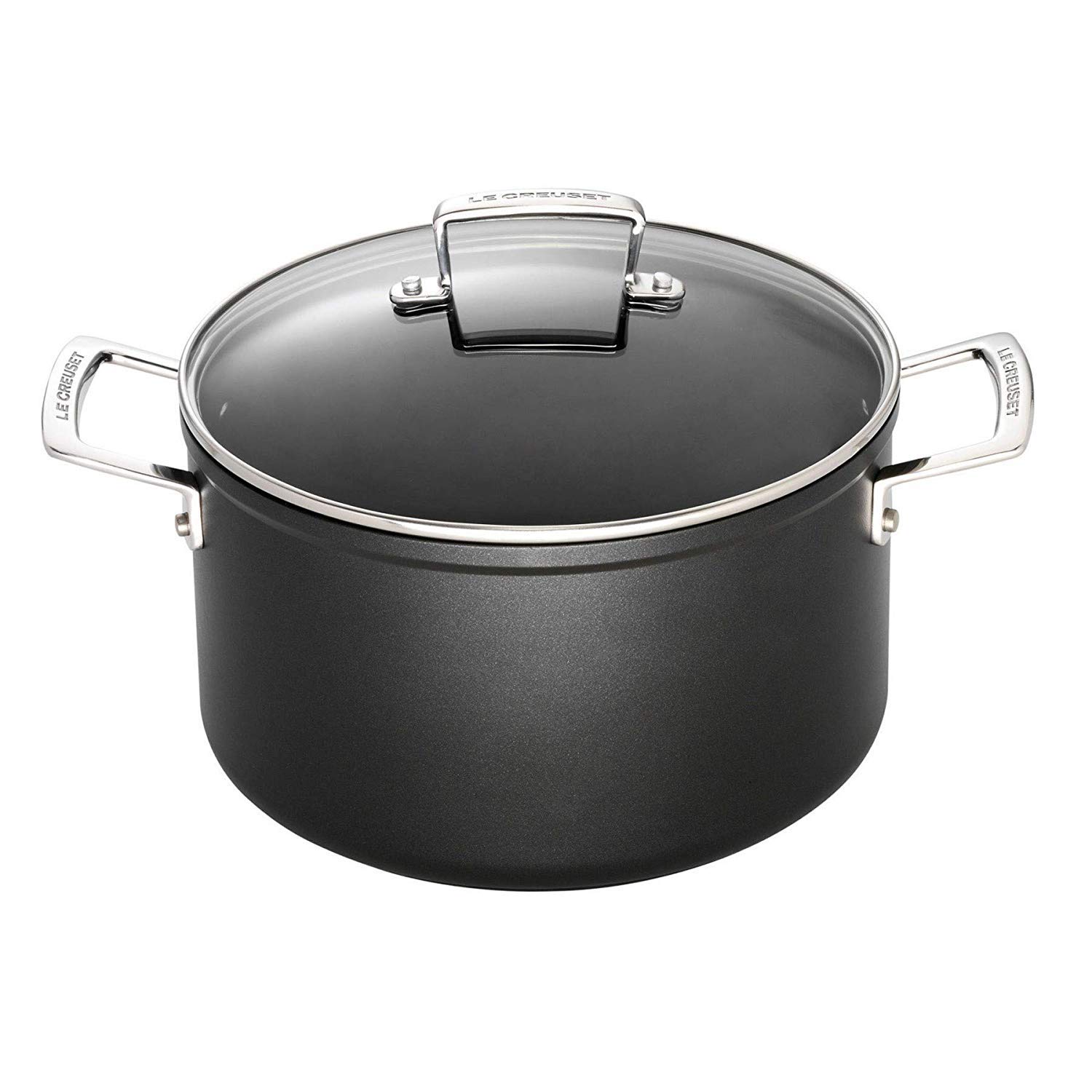 Le Creuset Кастрюля с стеклянной крышкой глубокая 6 л черная | https://grandposuda.com.ua