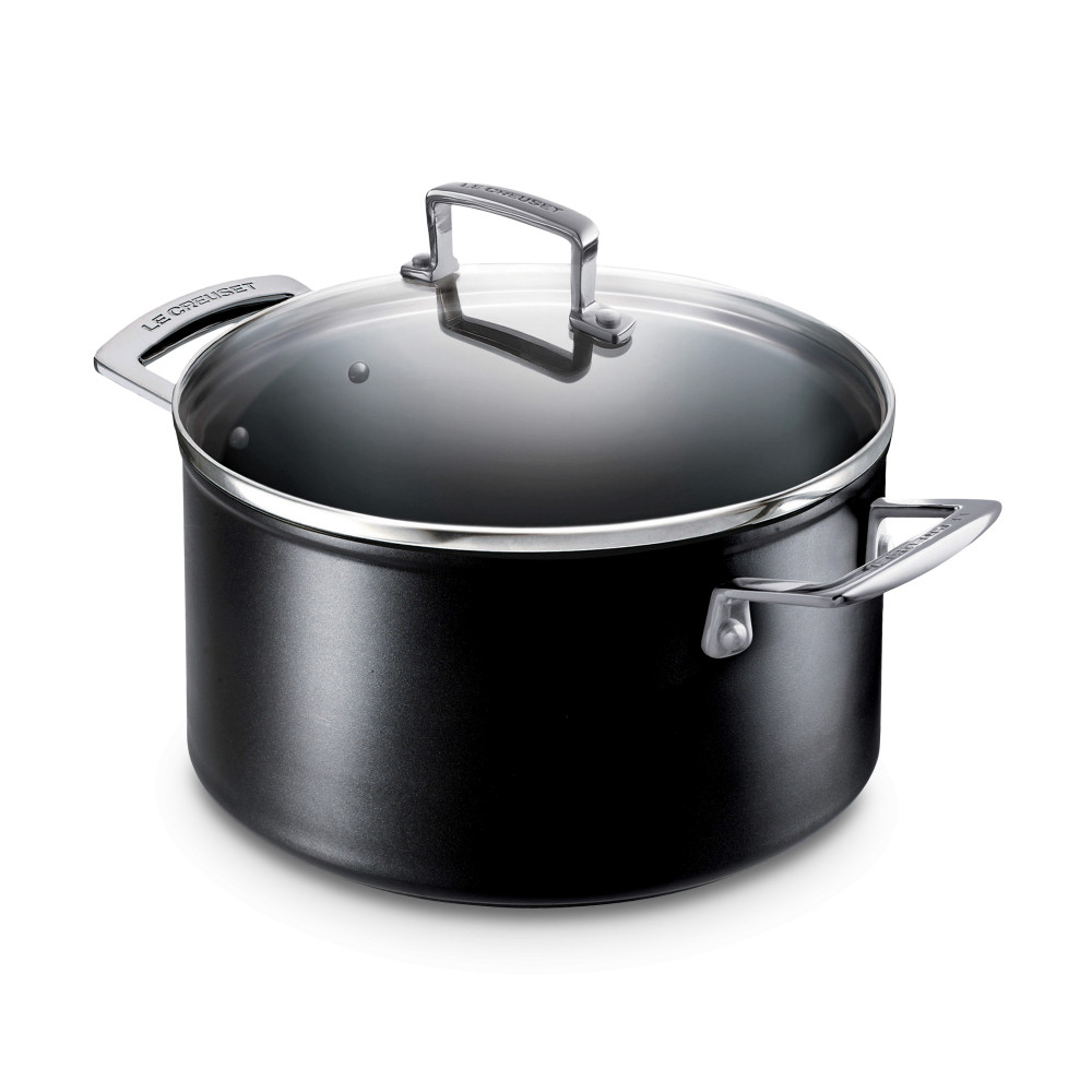Le Creuset Кастрюля с стеклянной крышкой глубокая 6 л черная | https://grandposuda.com.ua