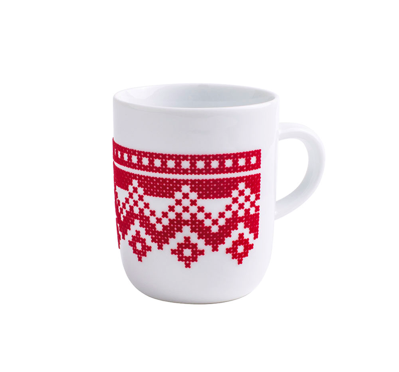 Kahla Чашка для кофе 0,35 л, красная l touch! Cross Stitch | https://grandposuda.com.ua