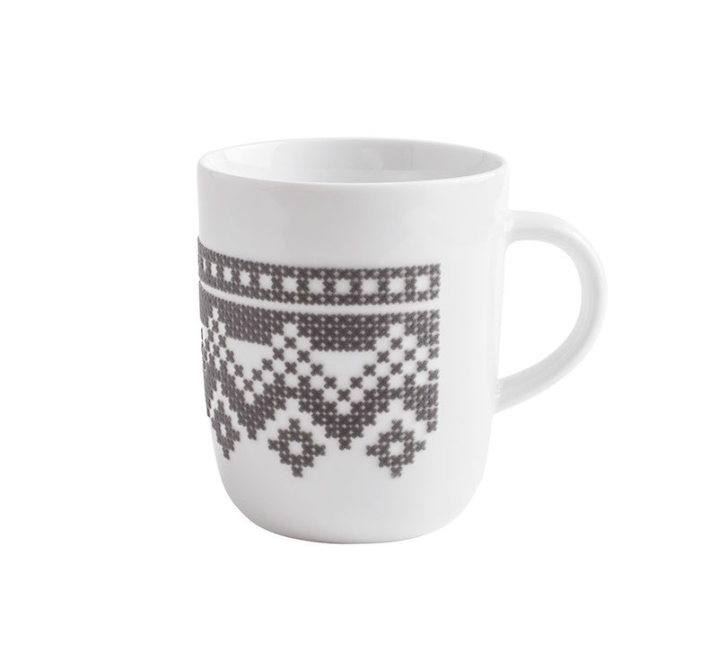 Kahla Чашка для кофе 0,35 л, серая l touch! Cross Stitch | https://grandposuda.com.ua