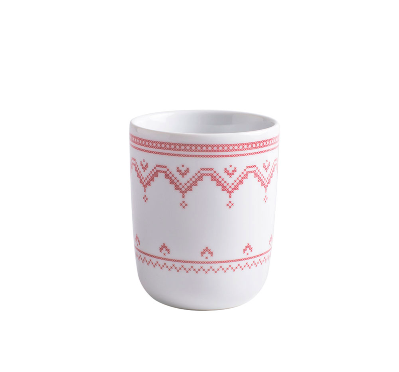Kahla Чашка для кофе 0,35 л, красная Cross Stitch | https://grandposuda.com.ua