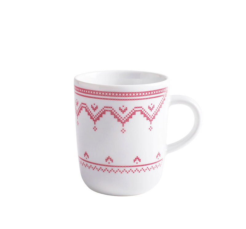 Kahla Чашка для кофе 0,35 л, красная Cross Stitch | https://grandposuda.com.ua