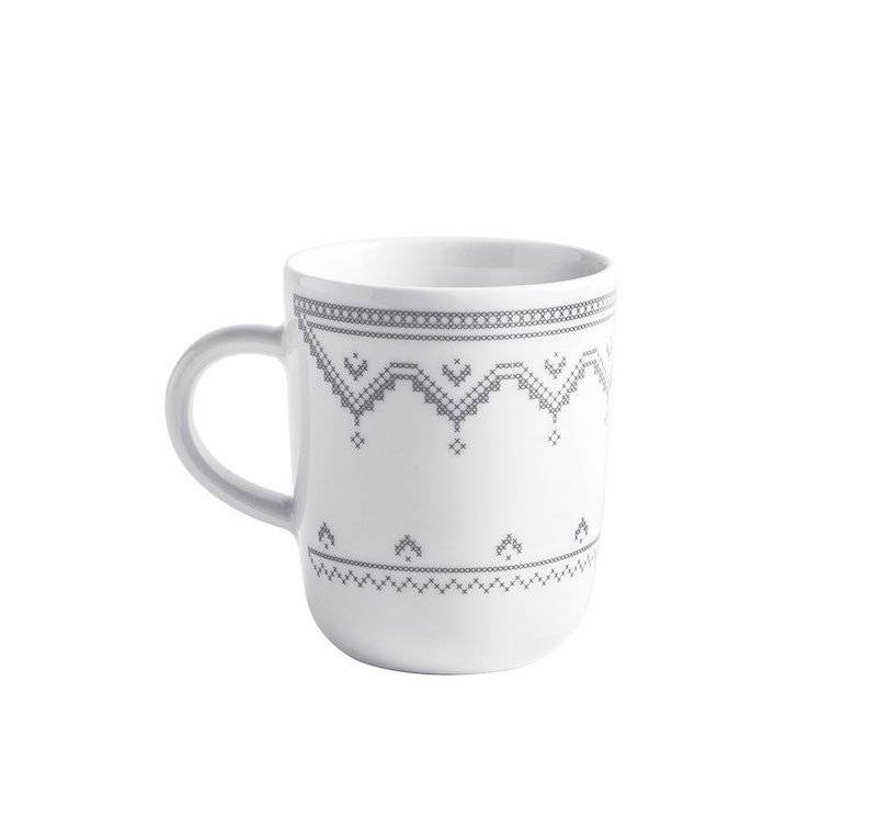 Kahla Чашка для кофе 0,35 л, серая Cross Stitch | https://grandposuda.com.ua