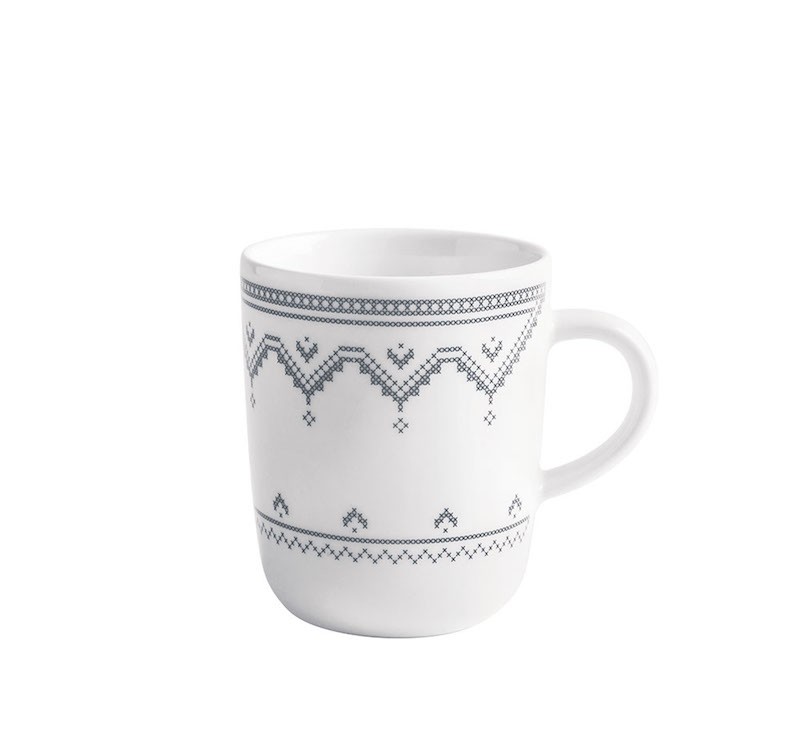 Kahla Чашка для кофе 0,35 л, серая Cross Stitch | https://grandposuda.com.ua