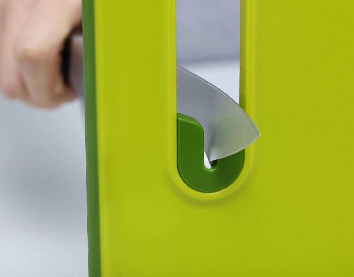 Joseph Joseph Обробна дошка з ножеточка сіра Slice Sharpen Large | https://grandposuda.com.ua