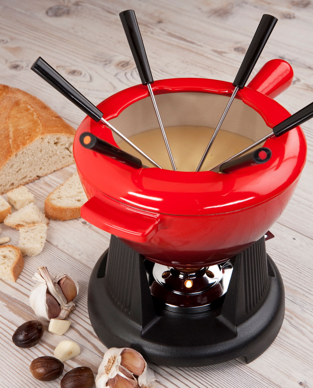 Le Creuset Набор для фондю, вишневый | https://grandposuda.com.ua