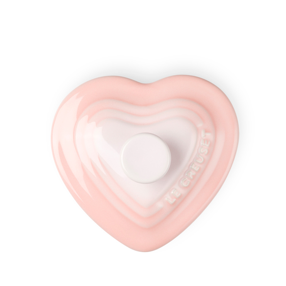 Le Creuset Форма для запекания в виде сердца 300 мл с крышкой розовый Shell Pink | https://grandposuda.com.ua