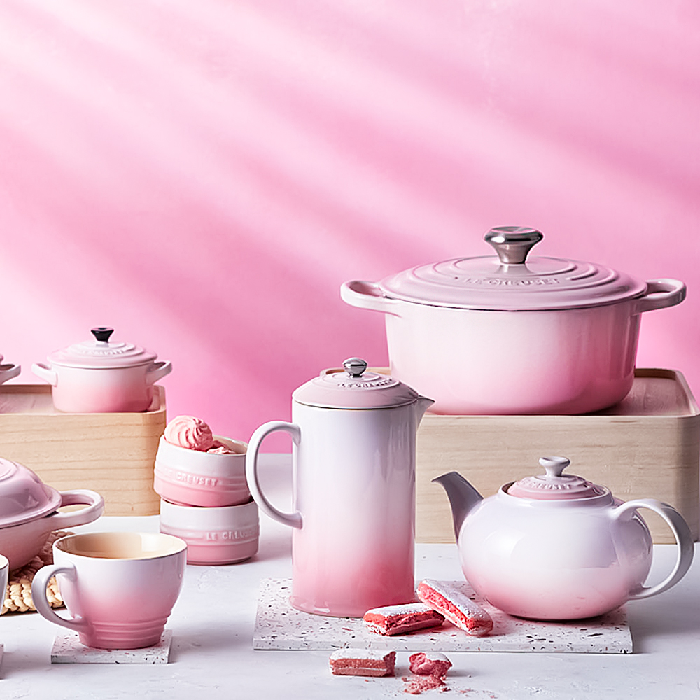 Le Creuset Френч-пресс 800 мл розовый Shell Pink | https://grandposuda.com.ua