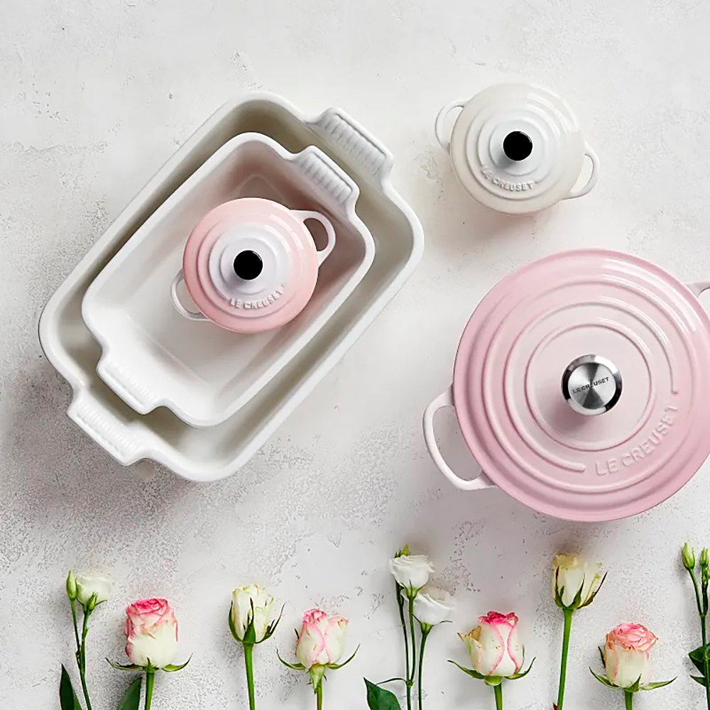 Le Creuset Блюдо для запекания 26х18 см Shell Pink | https://grandposuda.com.ua