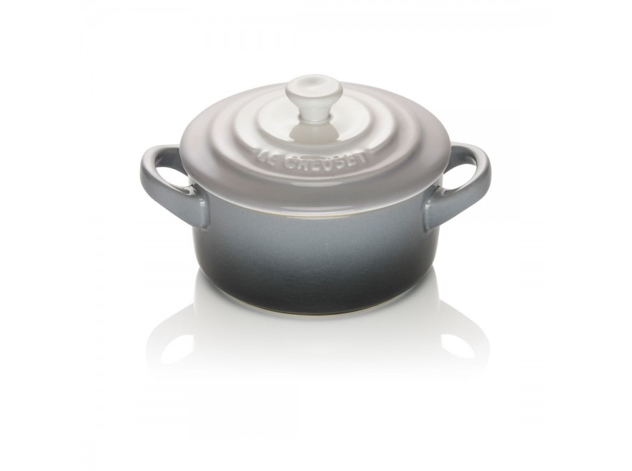 Le Creuset Міні-Кокотница з кришкою 10 см, сіра Ombré | https://grandposuda.com.ua