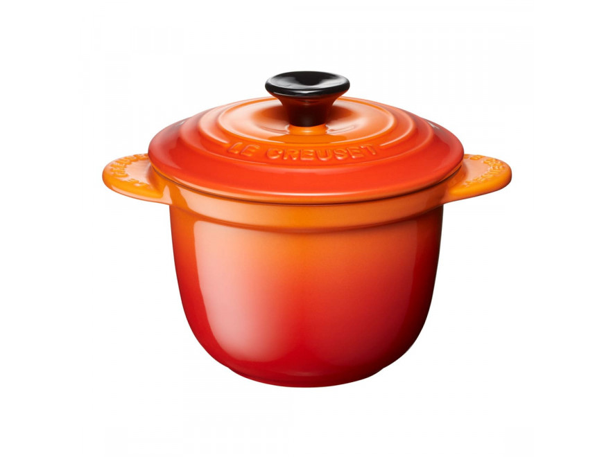 Le Creuset Мини-кокотница 13 см с крышкой, оранжевая Every Flame | https://grandposuda.com.ua